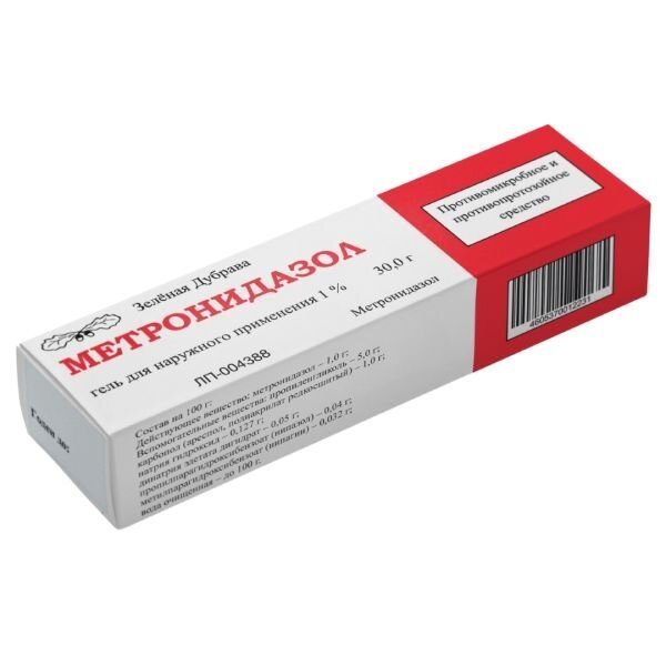 Метронидазол гель для наружного применения 1% туба 30 г