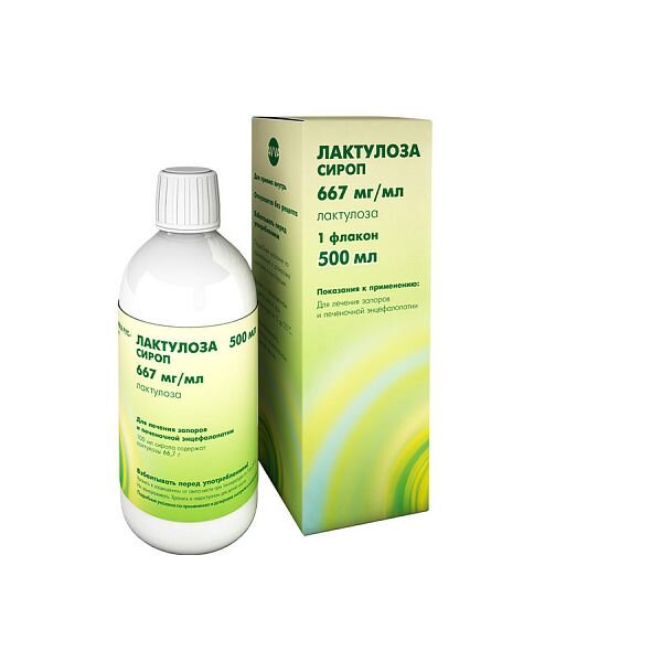Лактулоза сироп 667 мг/мл 500 мл с мерным стаканчиком