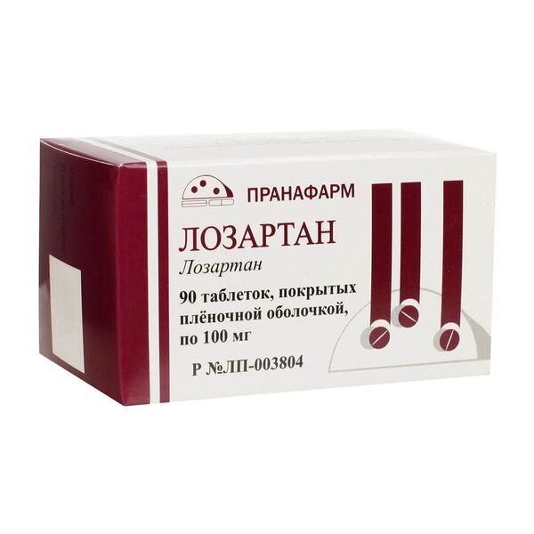 Лозартан-Прана таблетки 100 мг 90 шт.