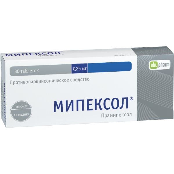 Мипексол таблетки 0,25 мг 30 шт.