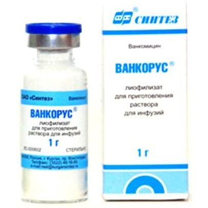 Ванкорус лиофилизат для приготовления раствора для инфузий и приема внутрь 1000 мг флакон 1 шт.
