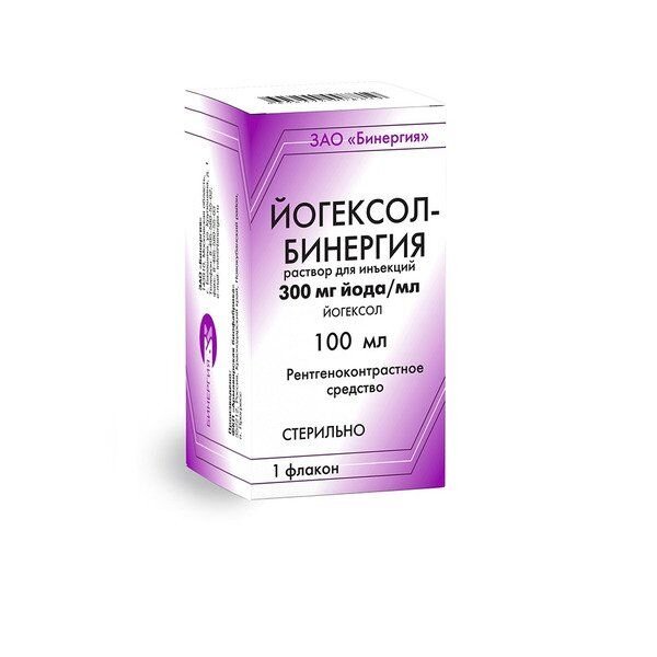Йогексол-бинергия раствор для инъекций 300 мг йода/мл 100 мл флакон 1 шт.