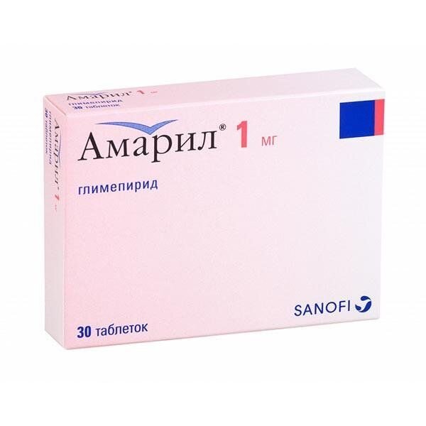 Амарил таблетки 1 мг 30 шт.