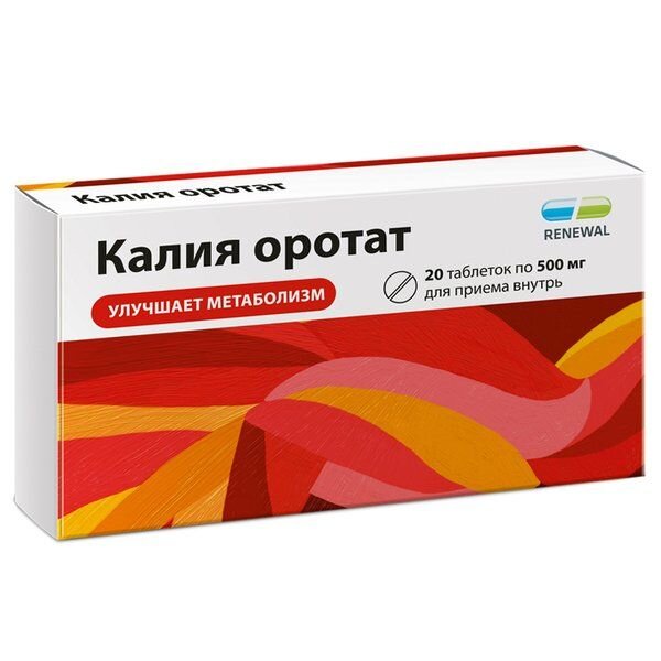 Калия оротат Реневал таблетки 500 мг 20 шт.