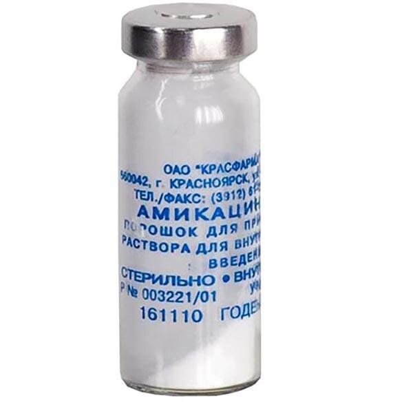 Амикацин порошок для приготовления раствора для инъекций 500 мг флакон 1 шт.