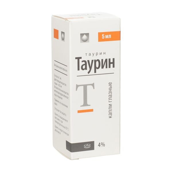 Таурин капли глазные 4% флакон-капельница 5 мл 1 шт.