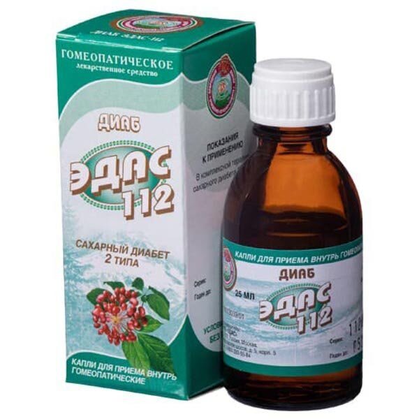 Диаб Эдас-112 капли для приема внутрь 100 доз 25 мл