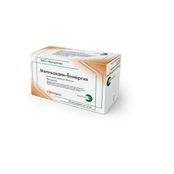 Мепивакаин-бинергия раствор для инъекций 30мг/мл 1.8мл картриджы 50 шт.