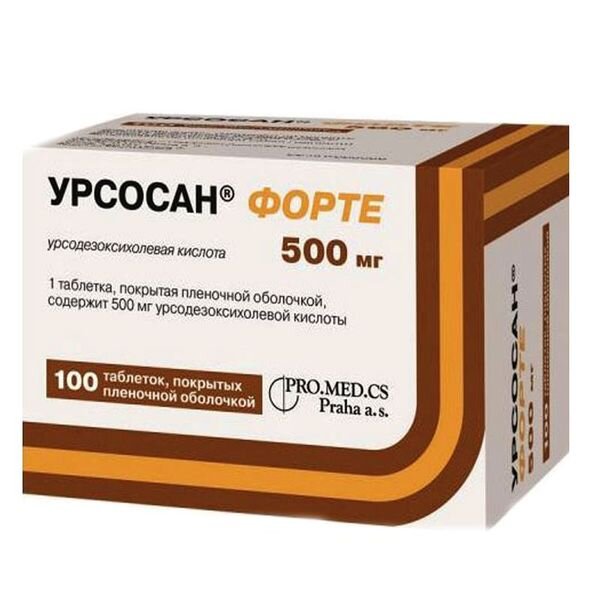 Урсосан Форте таблетки 500 мг 100 шт.