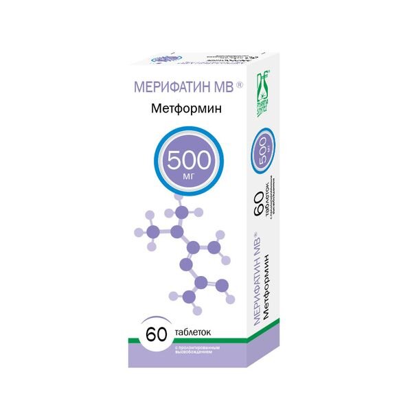 Мерифатин МВ таблетки 500 мг 60 шт.