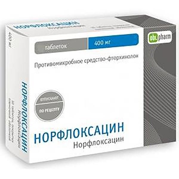 Норфлоксацин-OBL таблетки, покрытые пленочной оболочкой 400 мг 20 шт.