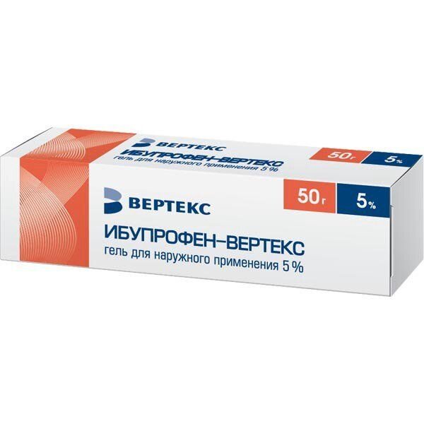 Ибупрофен гель для наружного применения 5% 50 г туба 1 шт.