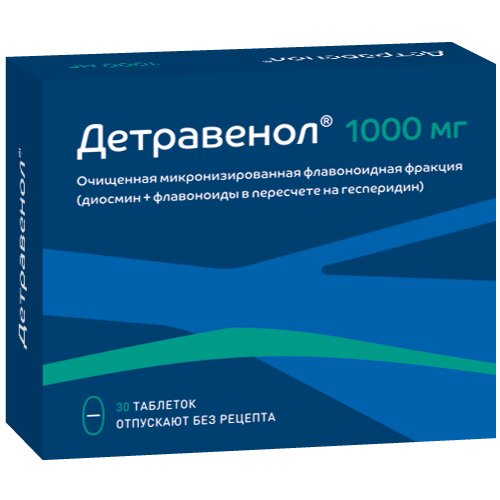 Детравенол таблетки 1000 мг 30 шт.