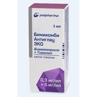 Бимикомби антиглау эко капли глазные 0.3 мг/мл+5 мг/мл 3 мл