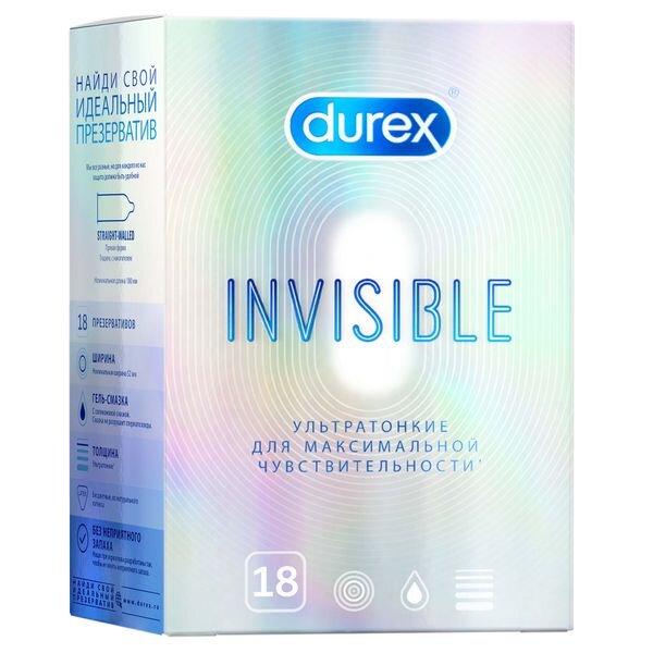 Презервативы Durex Invisible ультратонкие 18 шт.