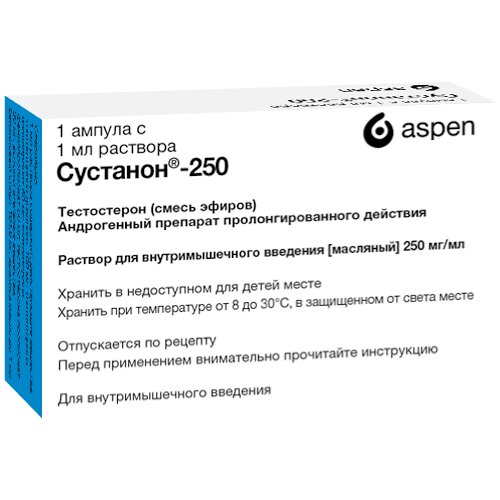 Сустанон-250 раствор для внутримышечного введения 250 мг/мл ампула 1 шт.