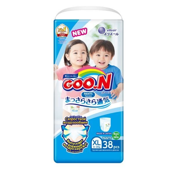 ПОДГУЗНИКИ Goon трусики XL 12-20кг 40 шт.(38) для мальчиков