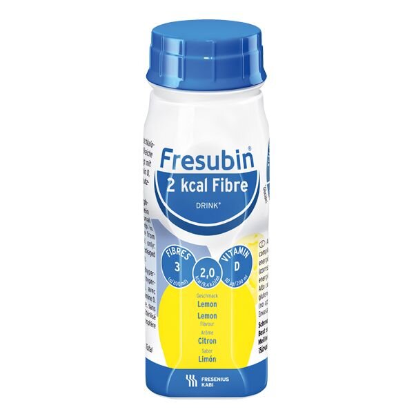 Напиток Фрезубин 2 ккал с пищевыми волокнами со вкусом лимона бутылки 200 мл 4 шт.