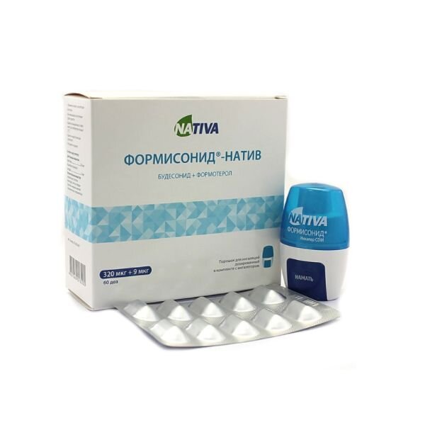 Формисонид порошок для ингаляций дозированный в комплекте с ингалятором 320+9 мкг/доза 60 шт.