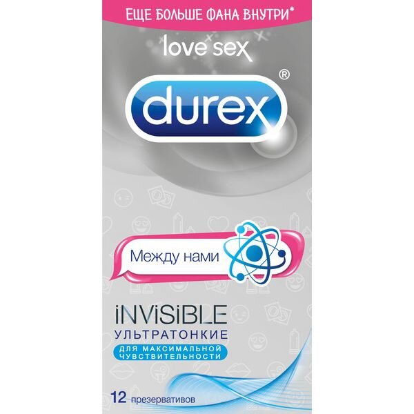 Презервативы Durex Invisible ультратонкие 12 шт.