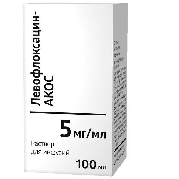 Левофлоксацин-Акос раствор для инфузий 5 мг/мл 100 мл флакон 1 шт.