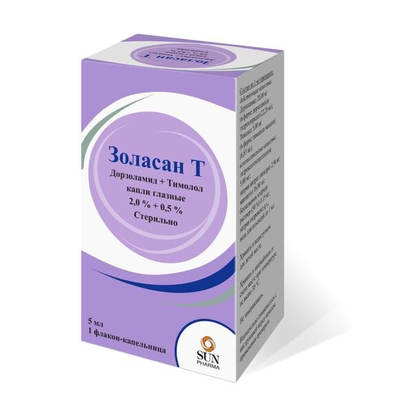 Золасан Т капли глазные 2%+0,5% 5 мл фл-кап.