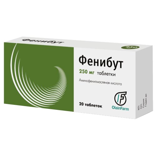 Фенибут таблетки 250 мг 20 шт.