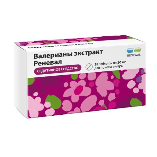 Валерианы экстракт Реневал таблетки 20 мг 28 шт.