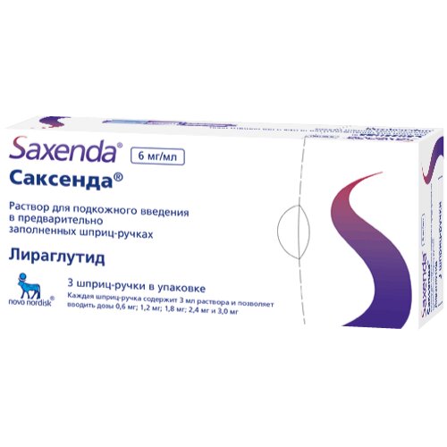 Саксенда раствор для подкожного введения 6 мг/мл 3 мл шприц-ручка картридж 3 шт.
