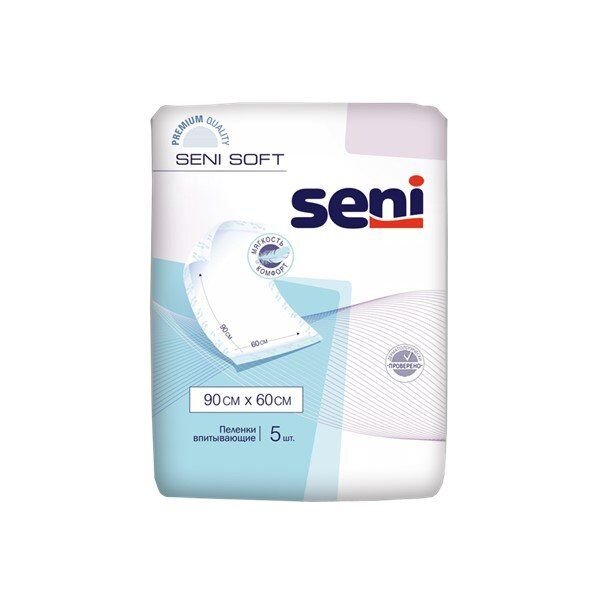 Пеленки Seni Soft 90х170 см с крылышками 5 шт.