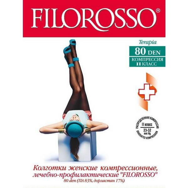 Колготки компрессионные Filorosso Terapia 2 класс размер 3 80 ден бежевые