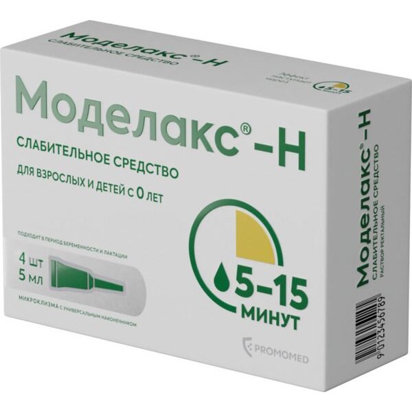 Моделакс-Н раствор для ректального применения туба 5 мл 4 шт.