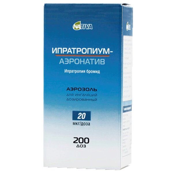 Ипратропиум-Аэронатив аэрозоль для ингаляций 20 мкг/доза 200 доз 1 шт.