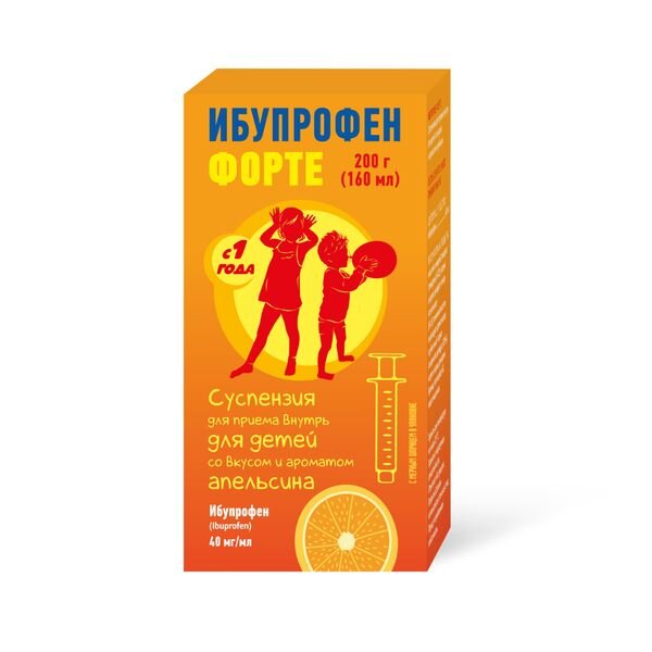 Ибупрофен Форте суспензия для приема внутрь для детей Апельсин 40 мг/мл флакон 160 мл