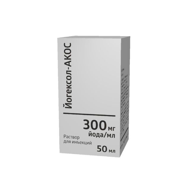 Йогексол-Акос раствор для инъекций 300 мг йода/мл 50 мл