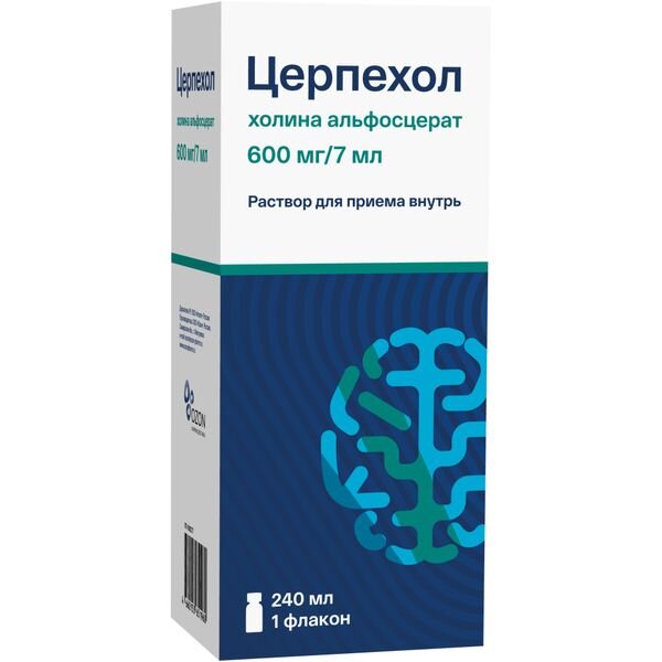 Церпехол раствор для приема внутрь 600 мг/7мл 240 мл флакон + шприц-дозатор