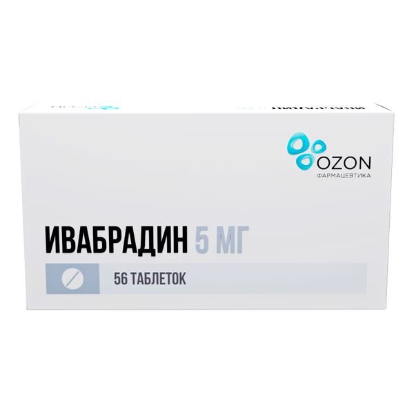 Ивабрадин таблетки п/об пленочной 5мг 56 шт.