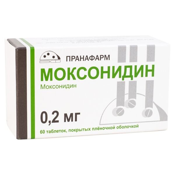 Моксонидин таблетки п/об пленочной 0.2мг 60 шт. прана