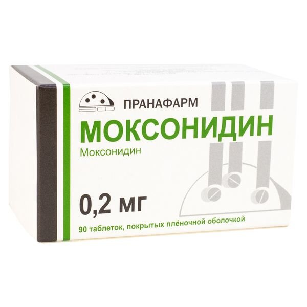 Моксонидин таблетки п/об пленочной 0.2мг 90 шт. прана