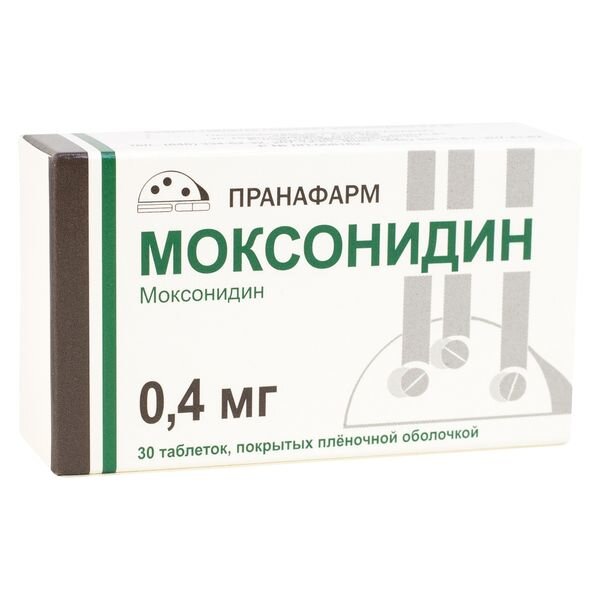 Моксонидин таблетки п/об пленочной 0.4мг 30 шт. прана