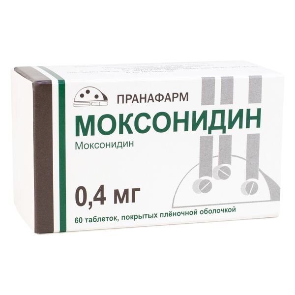 Моксонидин таблетки п/об пленочной 0.4мг 60 шт. прана