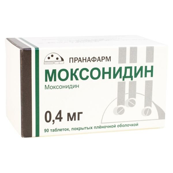 Моксонидин таблетки п/об пленочной 0.4мг 90 шт. прана