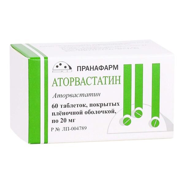 Аторвастатин-Прана таблетки 20 мг 60 шт.