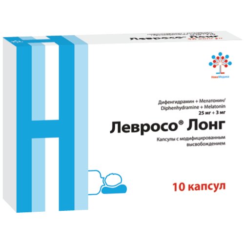 Левросо Лонг капсулы с модифицированным высвобождением 25 мг + 3 мг 10 шт.