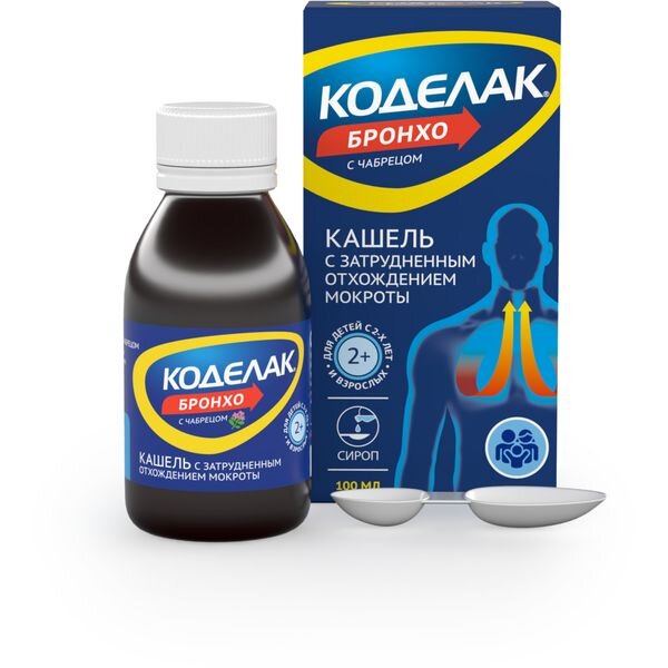 Коделак Бронхо с чабрецом с мерной ложкой сироп (эликсир) 100 мл