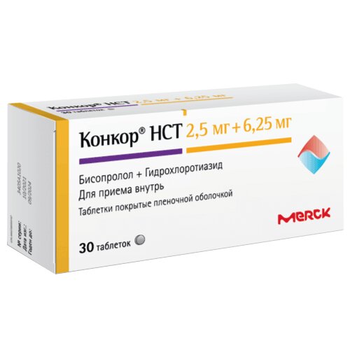 Конкор НСТ таблетки 2,5+6,25 мг 30 шт.