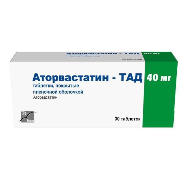Аторвастатин-ТАД таблетки 40 мг 30 шт.