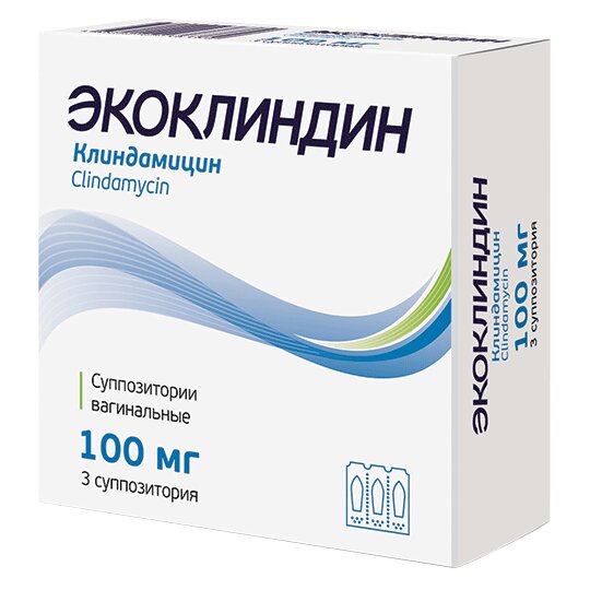 Экоклиндин суппозитории вагинальные 100 мг 3 шт.