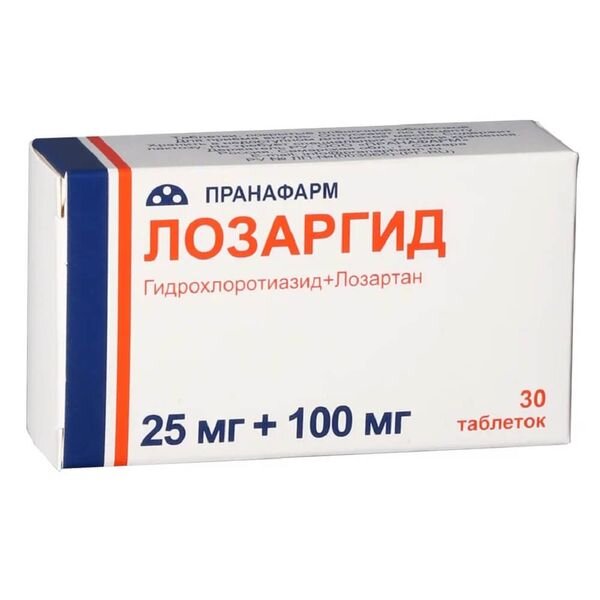 Лозаргид таблетки 25 + 100 мг 30 шт.
