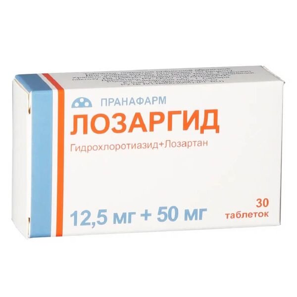 Лозаргид таблетки 12,5 + 50 мг 30 шт.